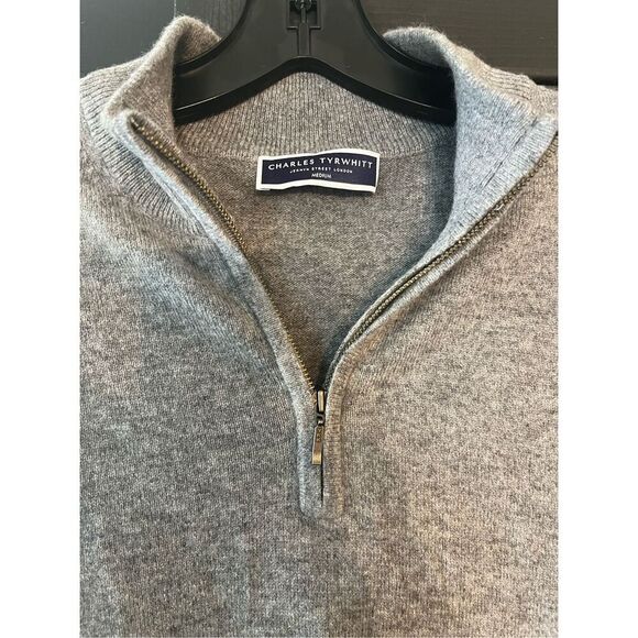 Charles Tyrwhitt Cashmere Quarter Zip Sweater - Picture 5 of 6